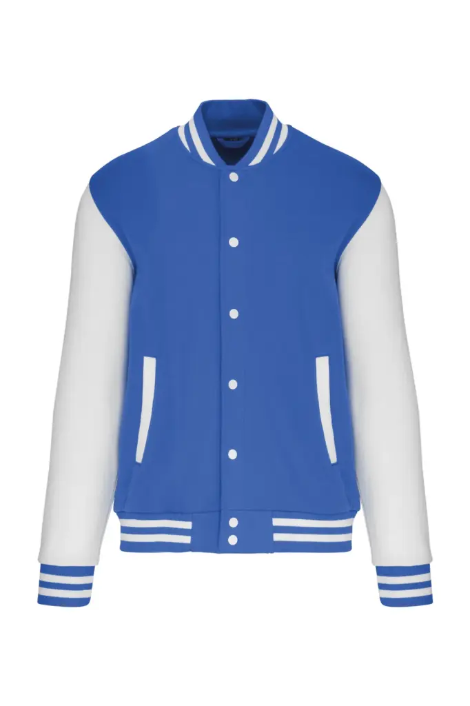 College Jacket K497 Bedrucken Unisex Fleece Kontrast XS-3XL — Produktfoto 8