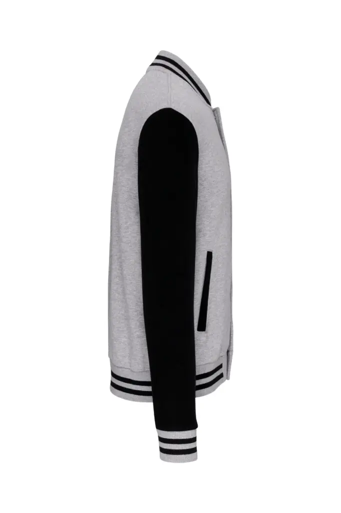 PS_K497-S_OXFORDGREY-BLACK - Hidalgo-werbeartikel College jacket unisex, oxford grey / black — productfoto 9