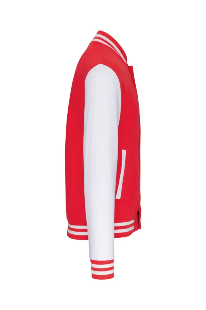 PS_K497-S_RED-WHITE - Hidalgo-werbeartikel College jacket unisex, red / white — productfoto 11