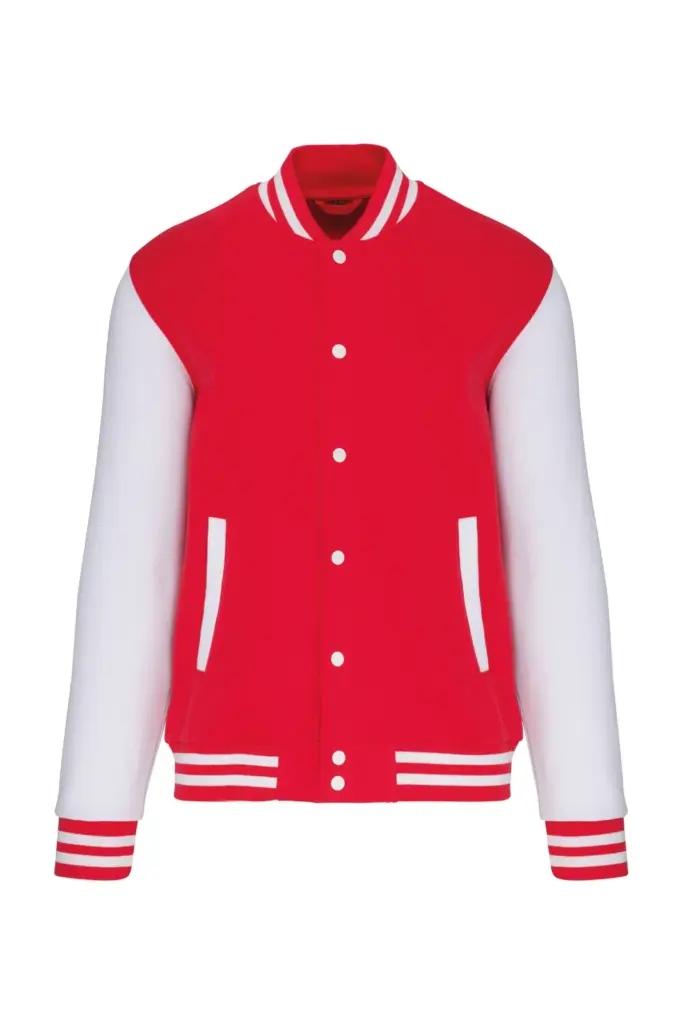 College Jacket K497 Bedrucken Unisex Fleece Kontrast XS-3XL — Produktfoto 12