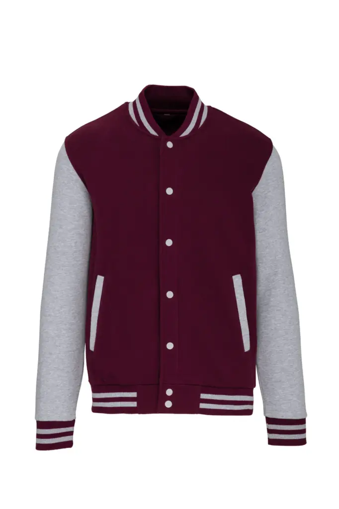 College Jacket K497 Bedrucken Unisex Fleece Kontrast XS-3XL — Produktfoto 13