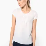 K5002-01_2025 - Hidalgo-werbeartikel Damesblouse in crêpe met korte mouwen