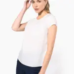 Damesblouse in crêpe met korte mouwen — productfoto 3