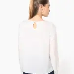 Damesblouse in crêpe met lange mouwen — productfoto 2