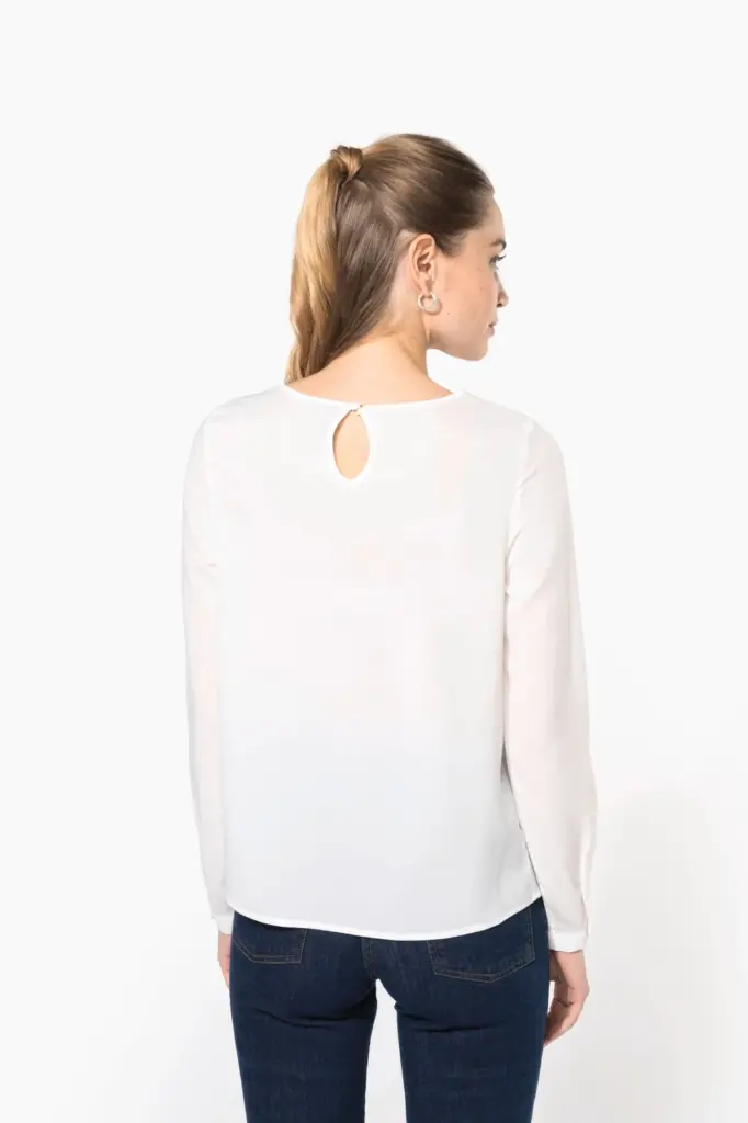 Damesblouse in crêpe met lange mouwen — productfoto 2