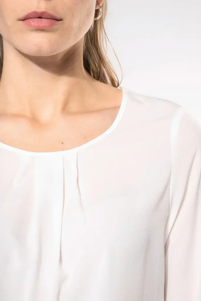 Damesblouse in crêpe met lange mouwen — productfoto 3