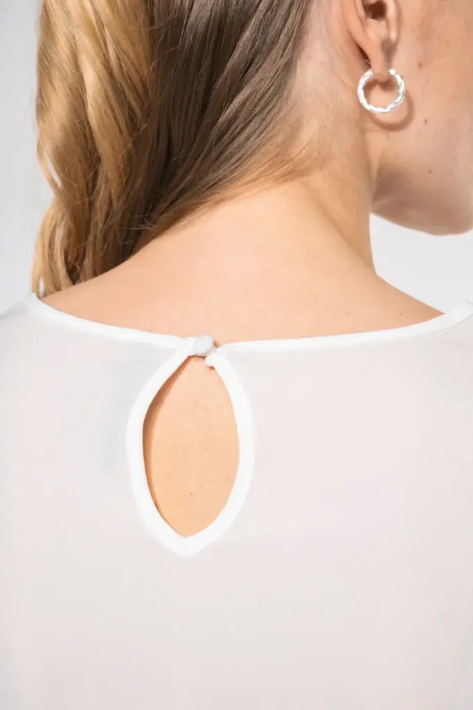 Damesblouse in crêpe met lange mouwen — productfoto 4