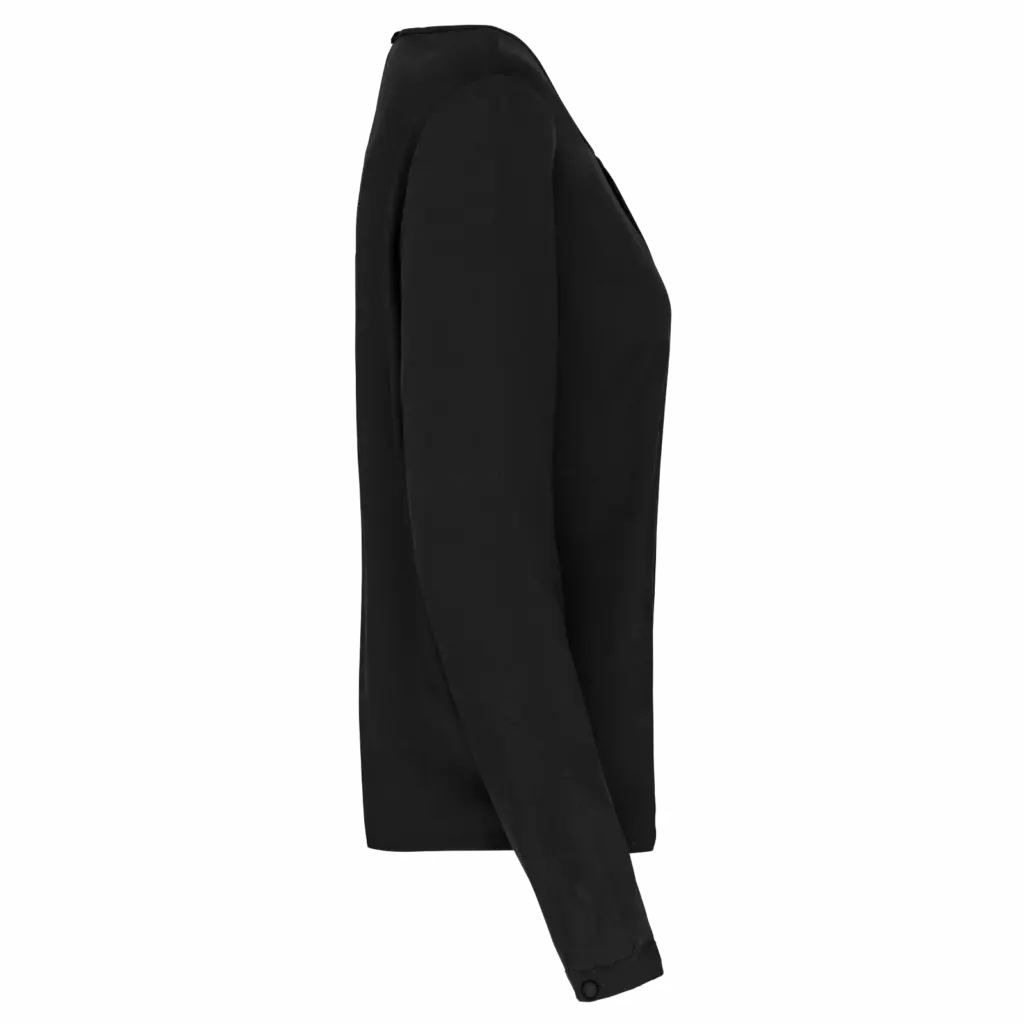 Damesblouse in crêpe met lange mouwen, black — productfoto 5