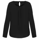 Damesblouse in crêpe met lange mouwen, black — productfoto 6