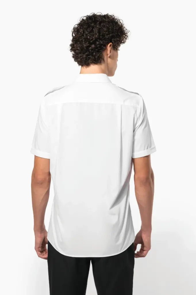 Herenpilootoverhemd korte mouwen — productfoto 3