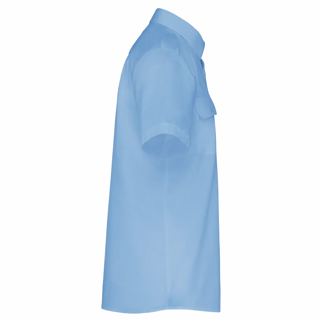 Herenpilootoverhemd korte mouwen, sky blue — productfoto 6