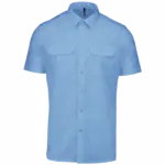 Herenpilootoverhemd korte mouwen, sky blue — productfoto 7