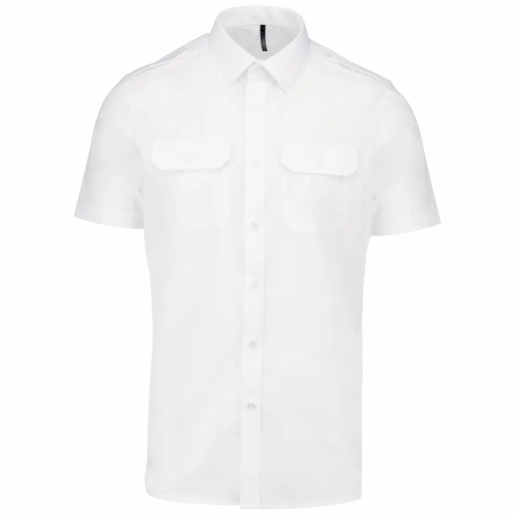 Herenpilootoverhemd korte mouwen, white — productfoto 8