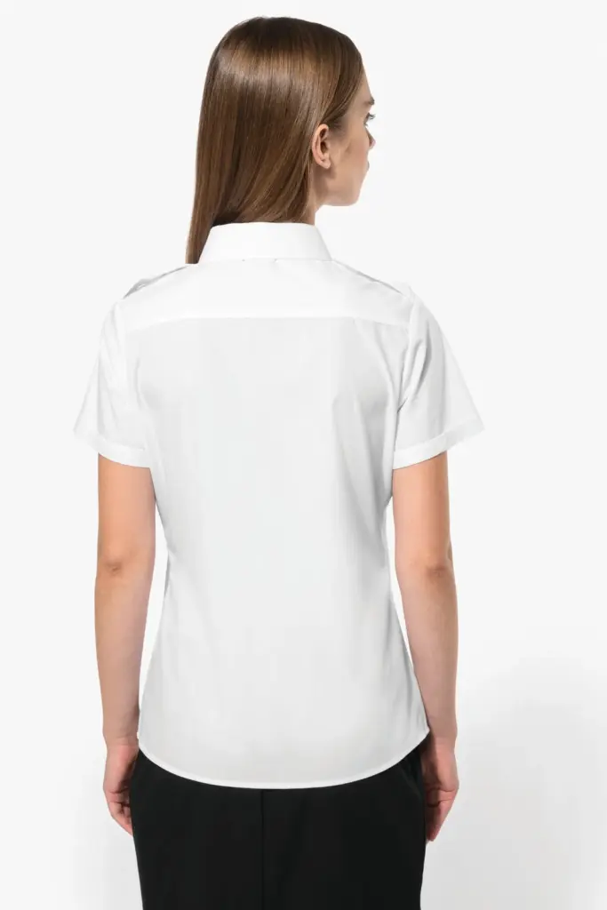 Damespilootoverhemd korte mouwen — productfoto 3