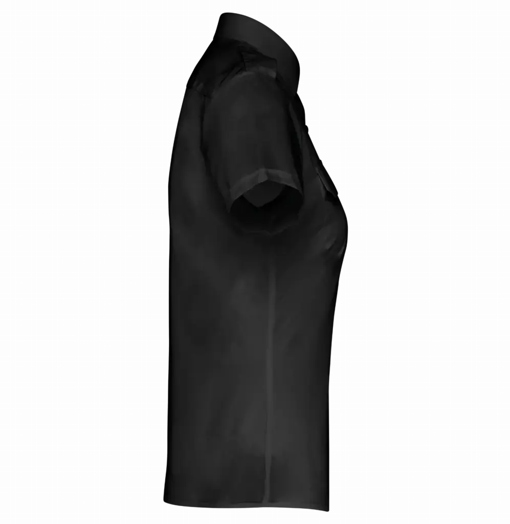 Damespilootoverhemd korte mouwen, black — productfoto 5