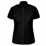 Damespilootoverhemd korte mouwen, black — productfoto 6