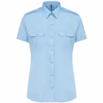 Damespilootoverhemd korte mouwen, sky blue — productfoto 7