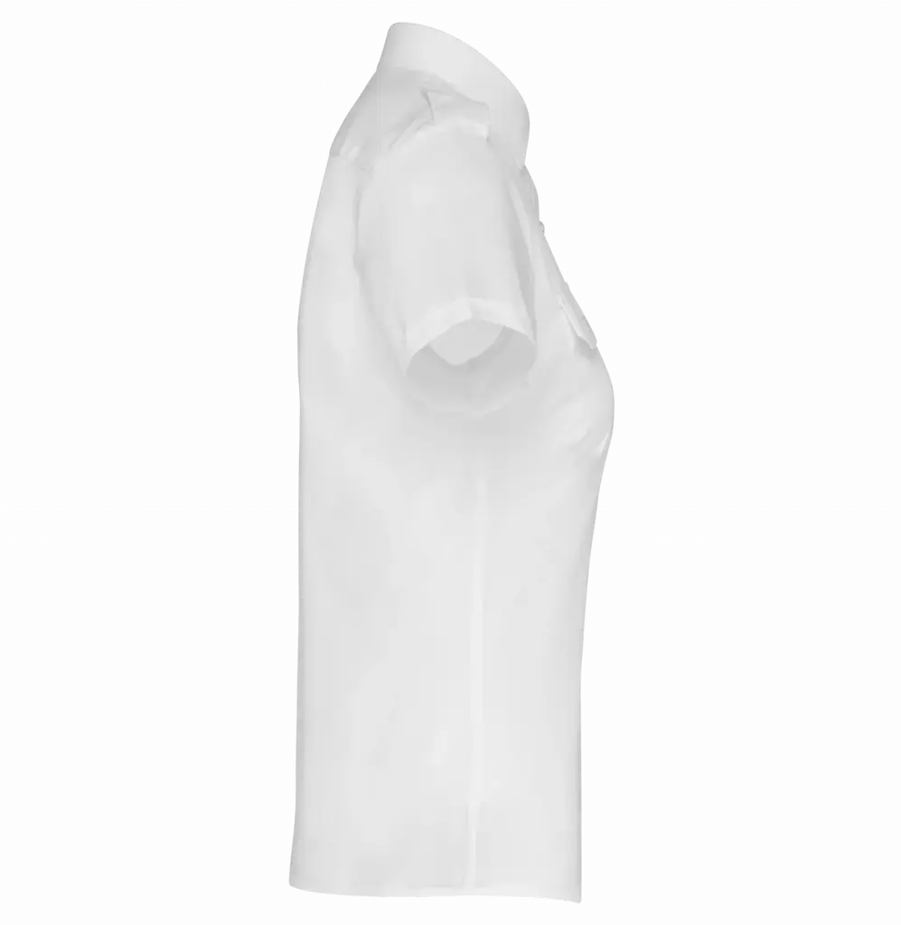 Damespilootoverhemd korte mouwen, white — productfoto 7