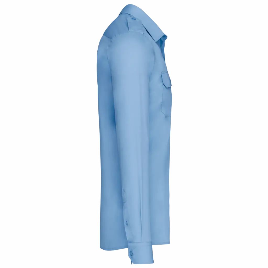 Herenpilootoverhemd lange mouwen, sky blue — productfoto 6