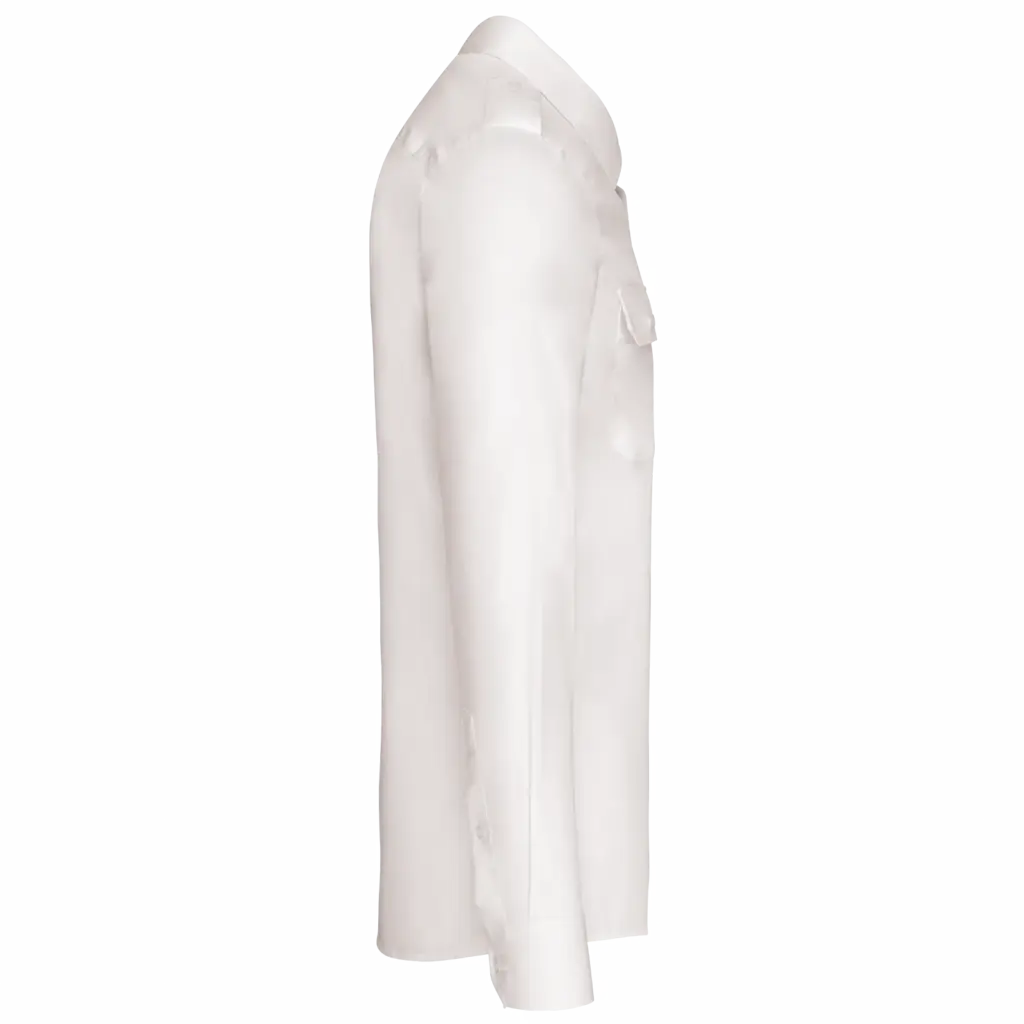 Herenpilootoverhemd lange mouwen, white — productfoto 7