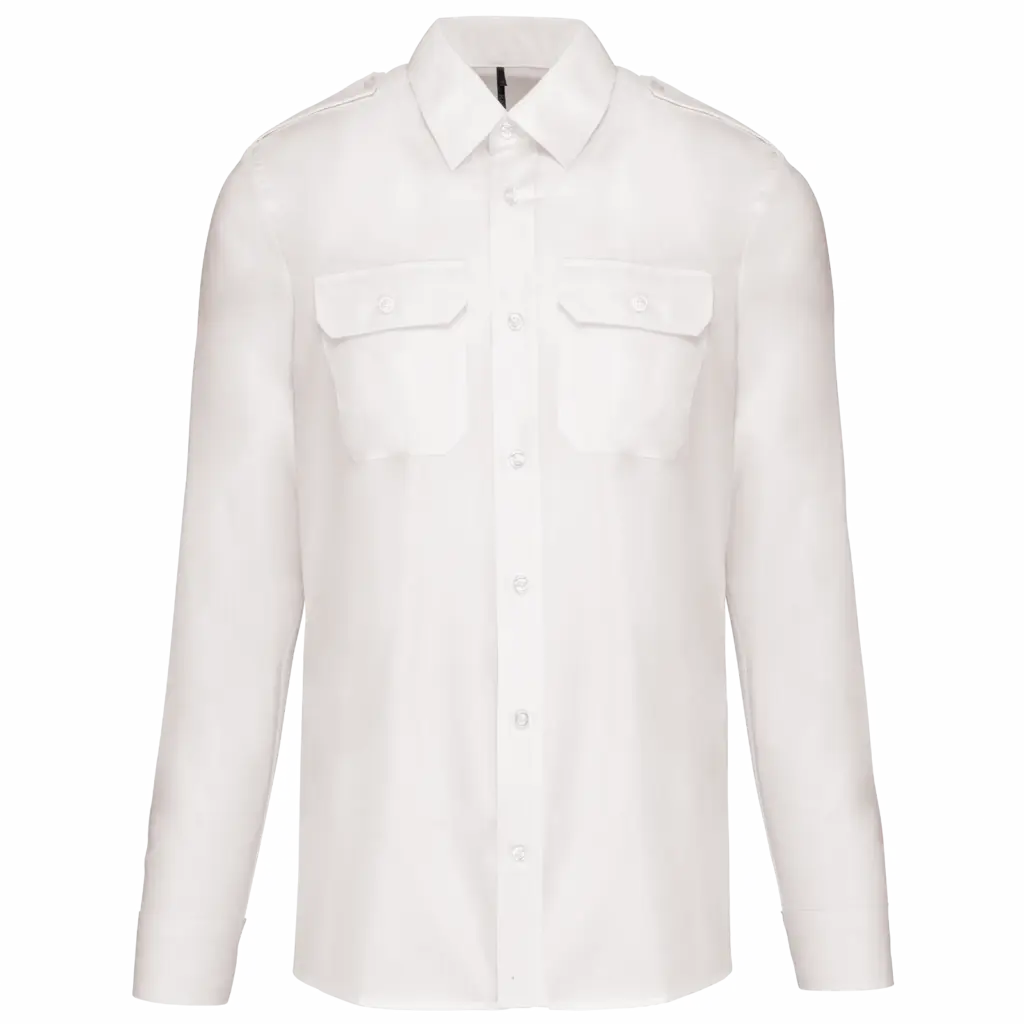 Herenpilootoverhemd lange mouwen, white — productfoto 8
