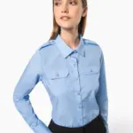 Damespilootoverhemd lange mouwen