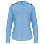 Damespilootoverhemd lange mouwen, sky blue — productfoto 7