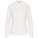 Damespilootoverhemd lange mouwen, white — productfoto 8