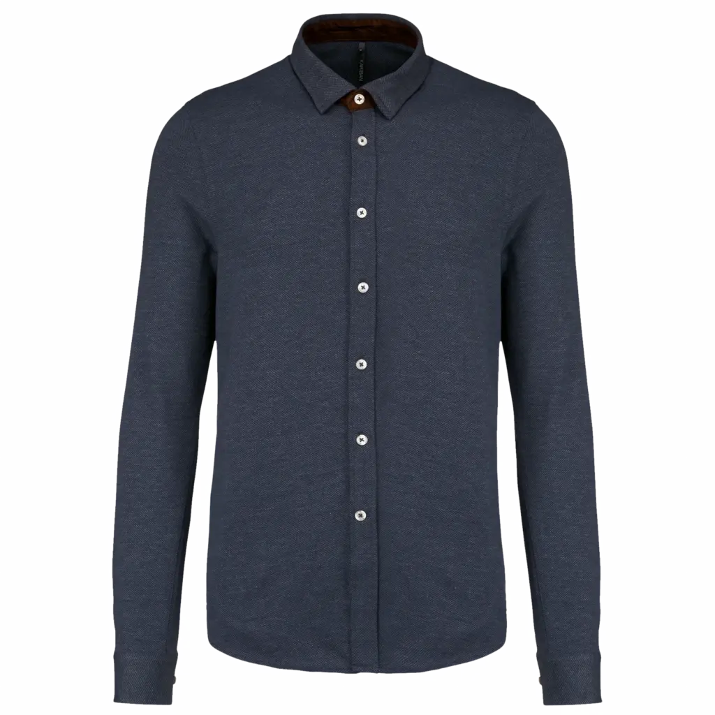 Jacquardhemd K507 bedrucken Langarm Jersey S M L XL XXL 3XL — Produktfoto 2