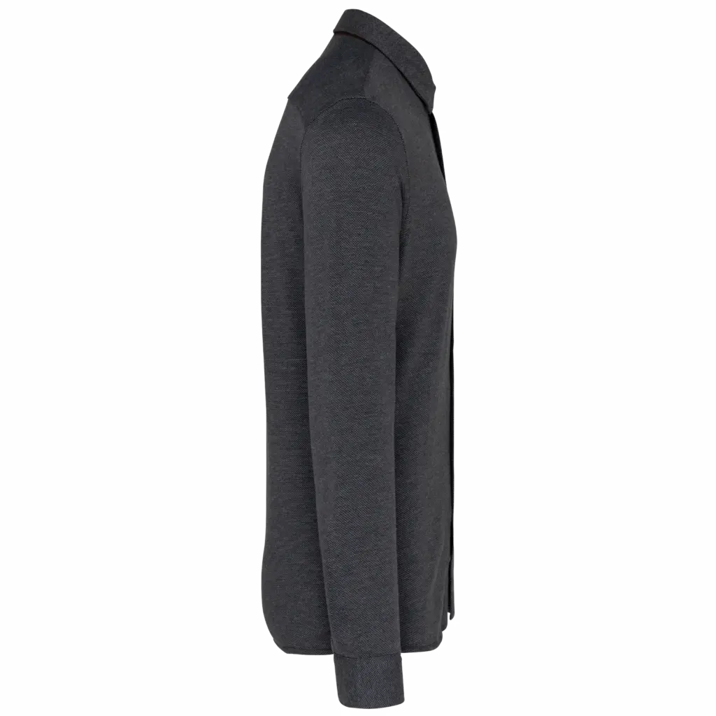 PS_K507-S_JACQUARDDARKGREY - Hidalgo-werbeartikel Jacquard overhemd lange mouwen, jacquard dark grey — productfoto 2