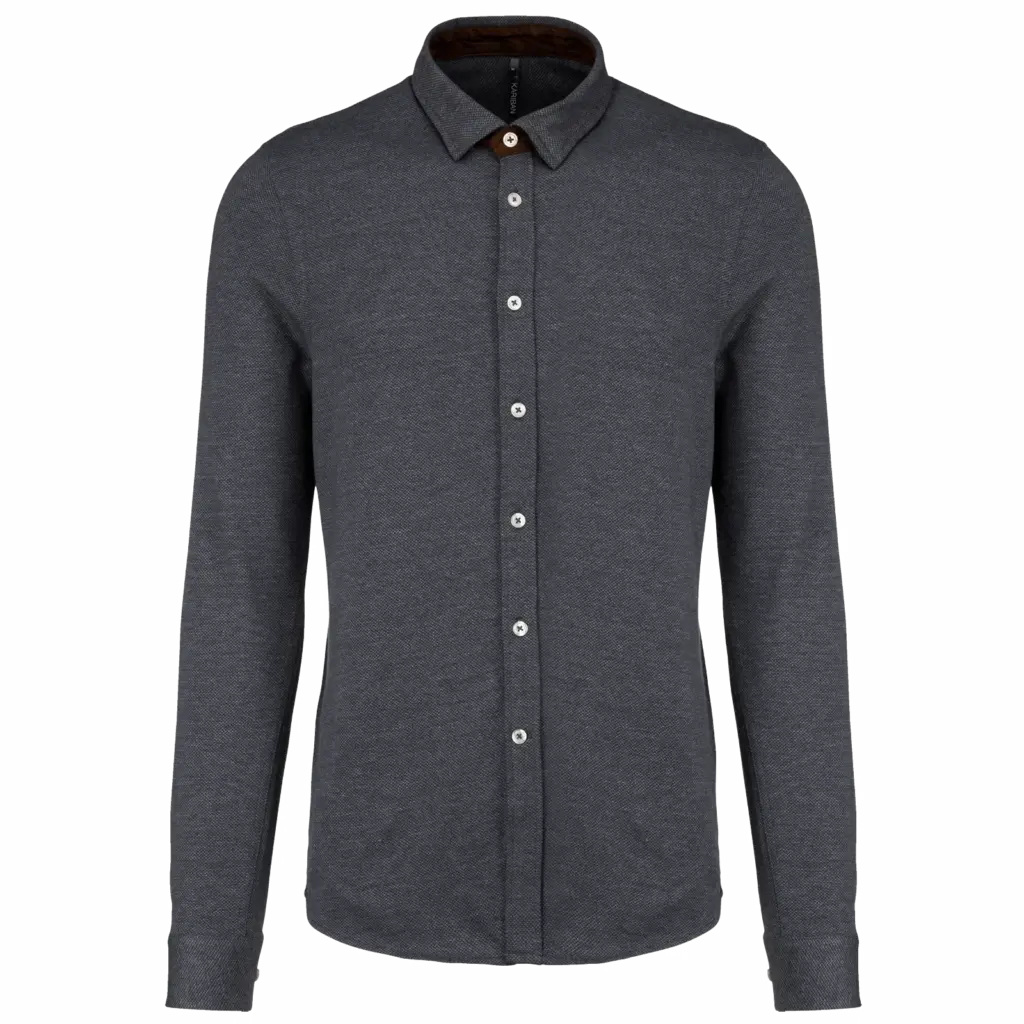 Jacquardhemd K507 bedrucken Langarm Jersey S M L XL XXL 3XL — Produktfoto 3