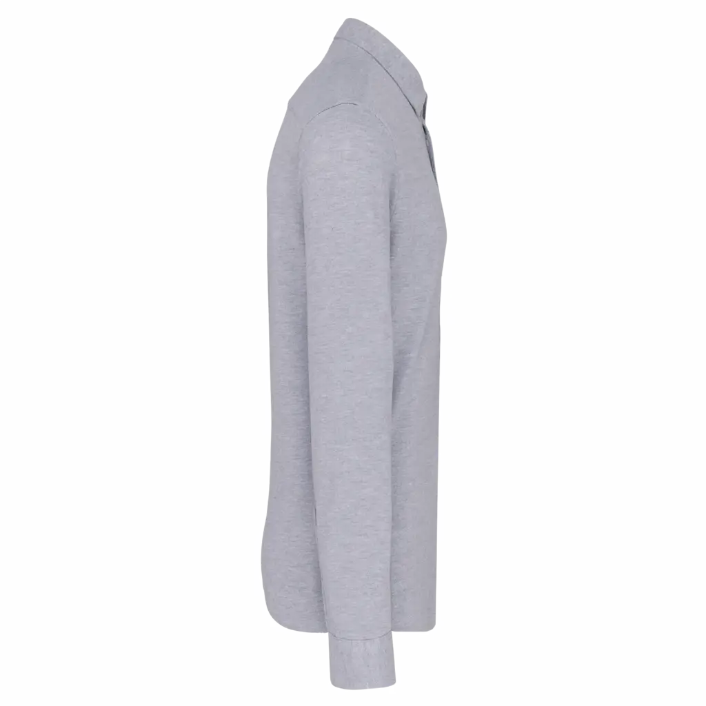 Piqué overhemd lange mouwen, oxford grey