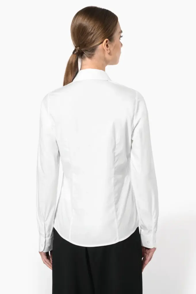 K510-3_2026 - Hidalgo-werbeartikel Damesblouse in popeline met lange mouwen — productfoto 2