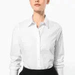 Damesblouse in popeline met lange mouwen — productfoto 3
