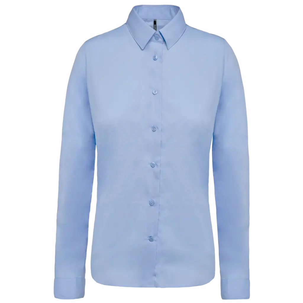 Damesblouse in popeline met lange mouwen, bright sky — productfoto 7