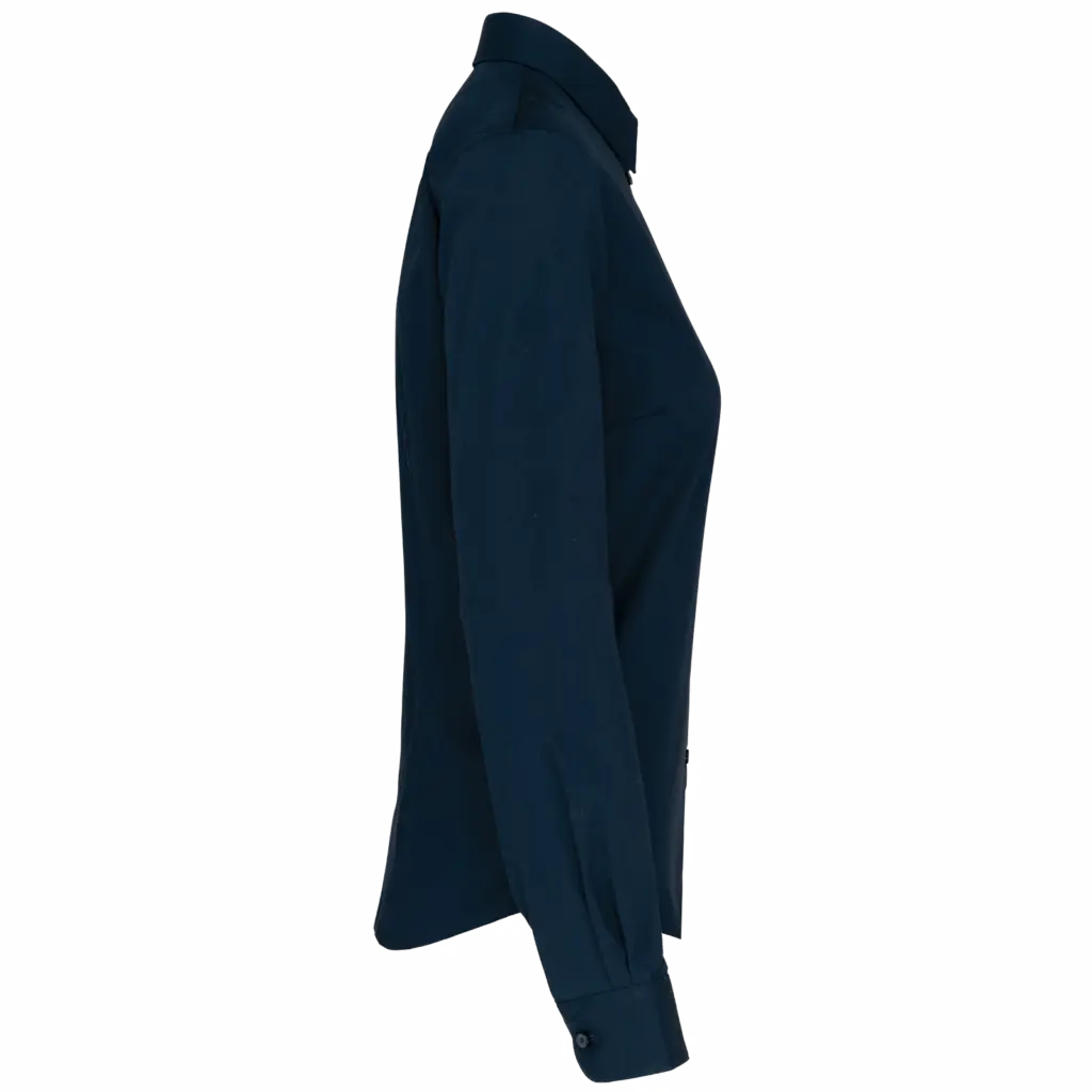 PS_K510-S_NAVY - Hidalgo-werbeartikel Damesblouse in popeline met lange mouwen, navy — productfoto 7