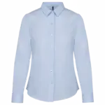 Damesblouse in popeline met lange mouwen, striped pale blue / white — productfoto 9