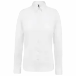 Damesblouse in popeline met lange mouwen, white — productfoto 10