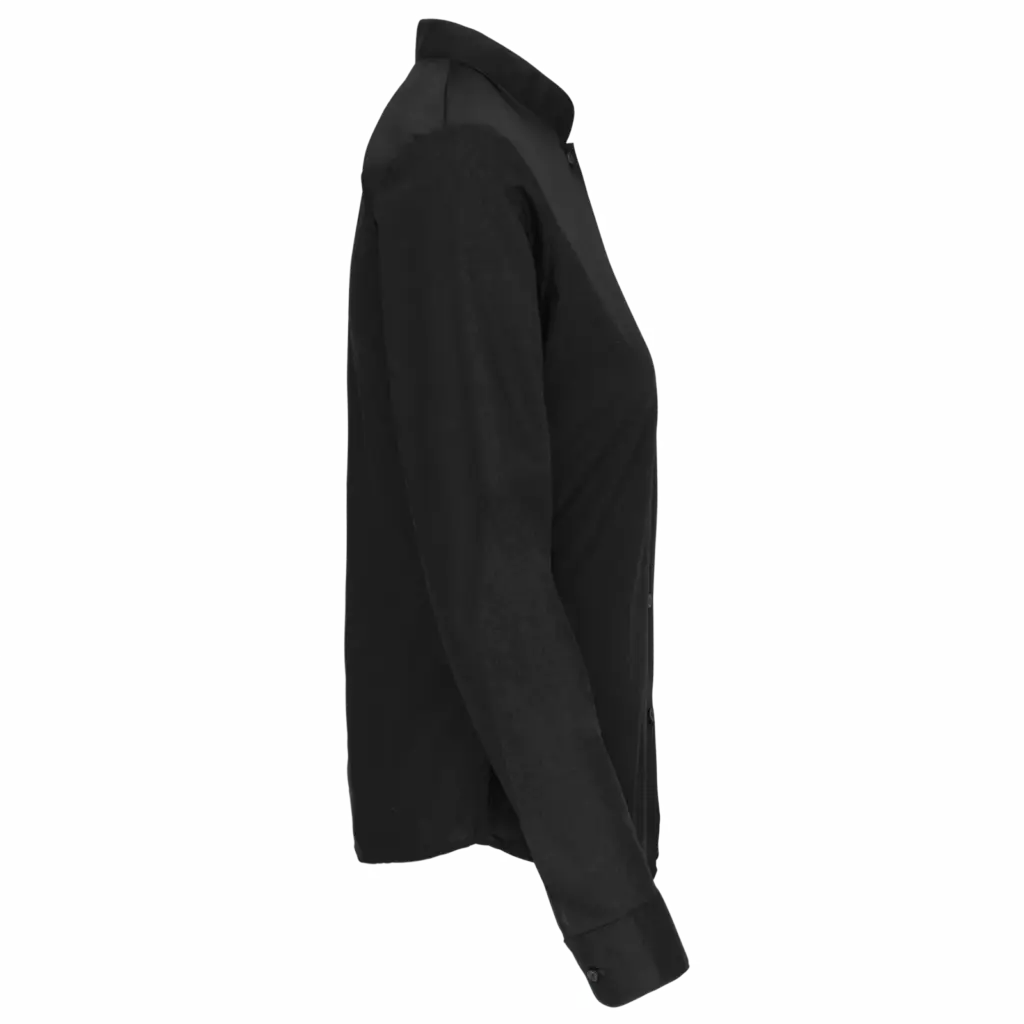 Damesblouse met "Mao" kraag lange mouwen, black — productfoto 5