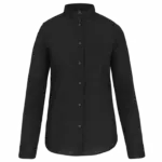 Damesblouse met "Mao" kraag lange mouwen, black — productfoto 6
