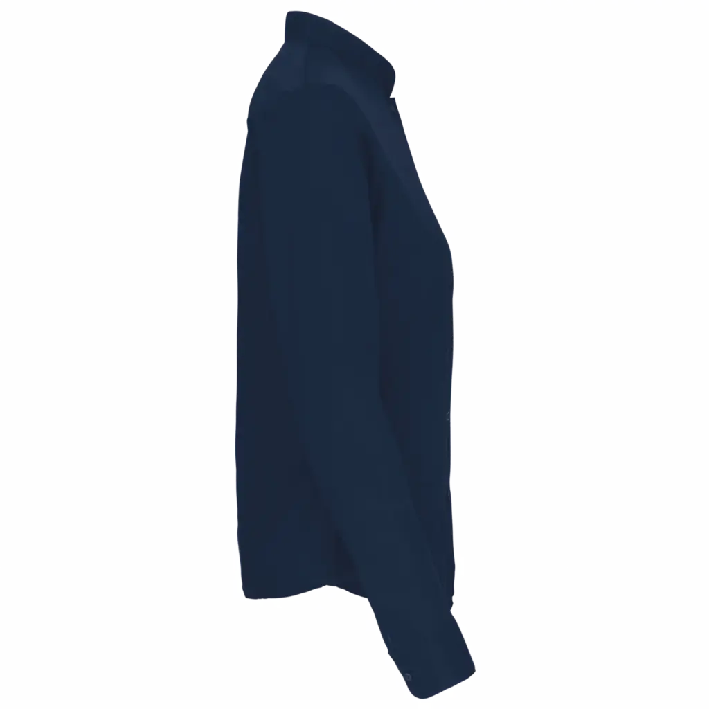Damesblouse met "Mao" kraag lange mouwen, navy — productfoto 6