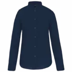 Damesblouse met "Mao" kraag lange mouwen, navy — productfoto 7