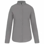 Damesblouse met "Mao" kraag lange mouwen, silver — productfoto 8