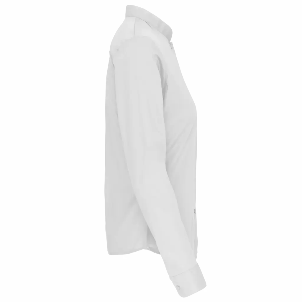 Damesblouse met "Mao" kraag lange mouwen, white — productfoto 8