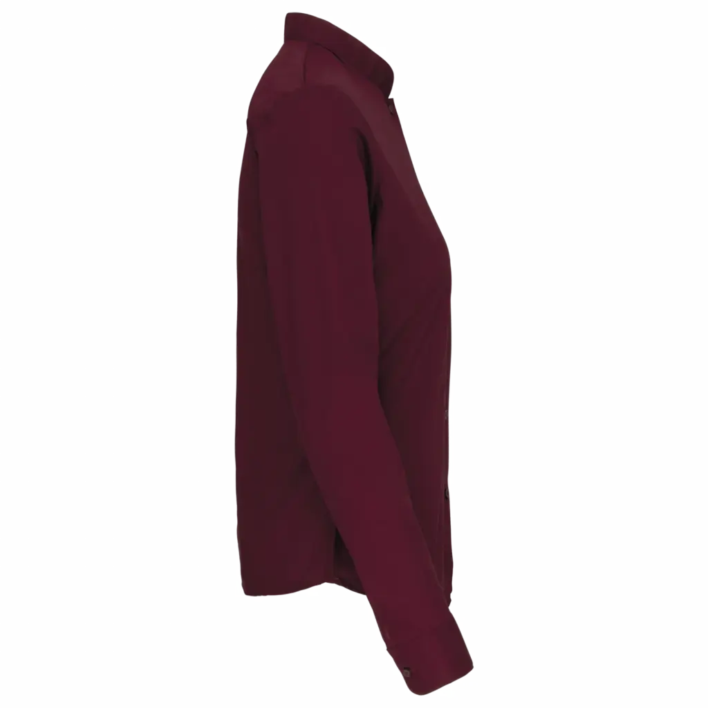 Damesblouse met "Mao" kraag lange mouwen, wine — productfoto 9
