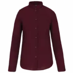 Damesblouse met "Mao" kraag lange mouwen, wine — productfoto 10