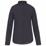 Damesblouse met "Mao" kraag lange mouwen, zinc — productfoto 11