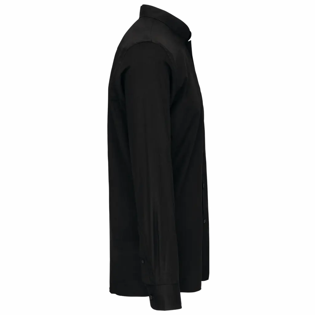 PS_K515-S_BLACK - Hidalgo-werbeartikel Herenoverhemd met "Mao" kraag lange mouwen, black — productfoto 5