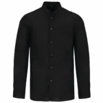 Herenoverhemd met "Mao" kraag lange mouwen, black — productfoto 6