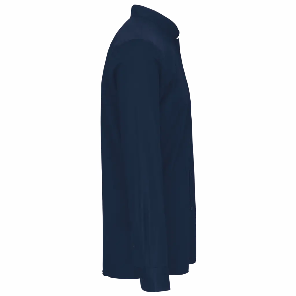 PS_K515-S_NAVY - Hidalgo-werbeartikel Herenoverhemd met "Mao" kraag lange mouwen, navy — productfoto 6